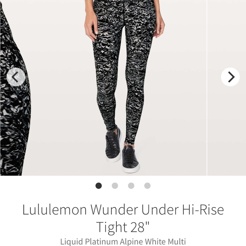 Lululemon Wunder Under Hi-Rise Tight 28" Size 4 Liquid Platinum Alpine White